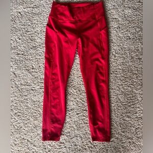 Fabletics PureLuxe Red Leggings with pockets - size medium